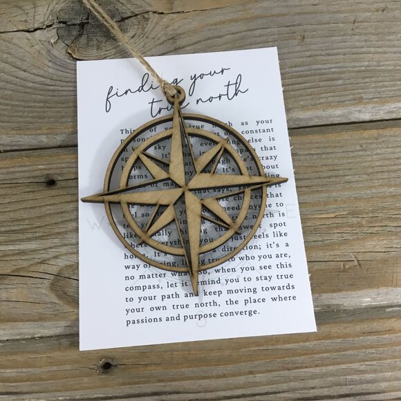 Compass Finding Your True North Story Card Ornament - Picture 2 of 5